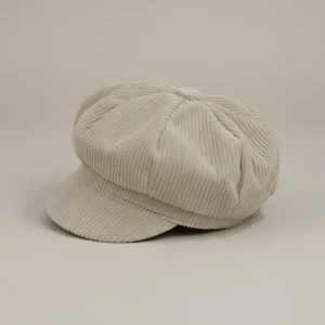 Casquette gavroche enfant velours côtelé beige - Vue 2 - casquette gavroche
