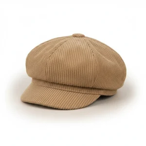 Casquette gavroche enfant velours côtelé kaki - Vue 1 - casquette gavroche