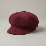 Casquette gavroche enfant velours côtelé rouge ajustable - Vue 1 - casquette gavroche