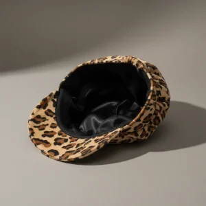 Casquette gavroche femme coton imprimé léopard - Vue 2 - casquette gavroche