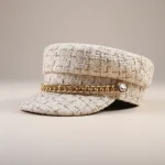 Casquette gavroche femme coton polyester beige - Vue 1 - casquette gavroche