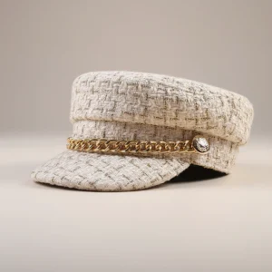 Casquette gavroche femme coton polyester beige - Vue 1 - casquette gavroche
