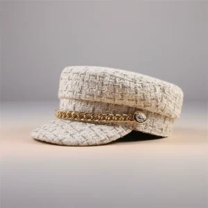 Casquette gavroche femme coton polyester beige - Vue 2 - casquette gavroche
