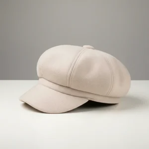 Casquette gavroche femme laine beige ajustable - Vue 2 - casquette gavroche