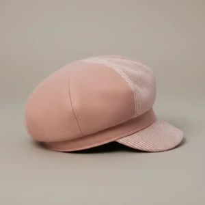 Casquette gavroche femme laine et coton rose - Vue 2 - casquette gavroche