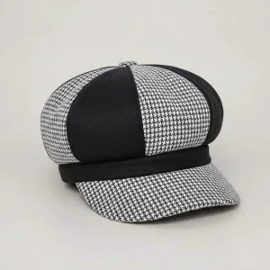 Casquette gavroche femme laine patchwork hiver - Vue 1 - casquette gavroche