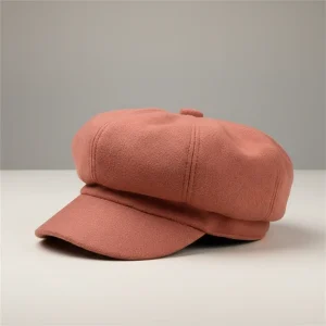 Casquette gavroche femme laine rose ajustable - Vue 2 - casquette gavroche