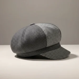 casquette gavroche femme laine style patchwork - Vue 2 - casquette gavroche