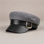 casquette gavroche femme simili cuir style parisien - Vue 1 - casquette gavroche
