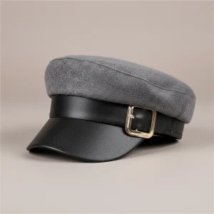 casquette gavroche femme simili cuir style parisien - Vue 1 - casquette gavroche