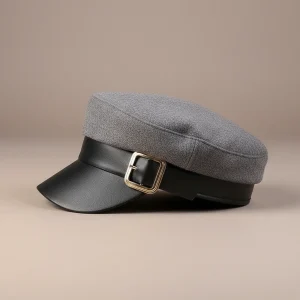 casquette gavroche femme simili cuir style parisien - Vue 2 - casquette gavroche