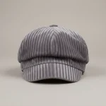 Casquette gavroche femme velours gris ajustable - Vue 1 - casquette gavroche