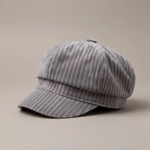 Casquette gavroche femme velours gris ajustable - Vue 2 - casquette gavroche