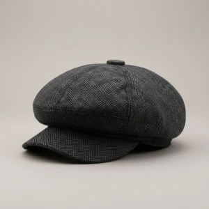 Casquette gavroche homme motif chevron élégant - Vue 1 - casquette gavroche