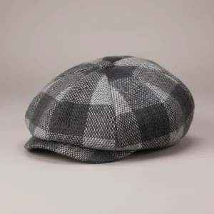 Casquette gavroche laine à carreaux style britannique - Vue 1 - casquette gavroche