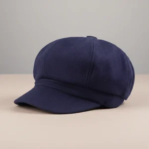 Casquette gavroche laine bleu marine taille unique - Vue 1 - casquette gavroche