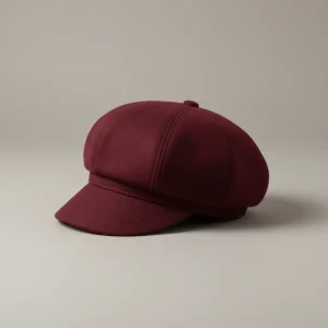 casquette gavroche laine bordeaux femme élégante - Vue 2 - casquette gavroche