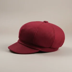 Casquette gavroche laine bordeaux taille unique - Vue 2 - casquette gavroche