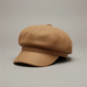 Casquette gavroche laine camel taille unique - Vue 1 - casquette gavroche