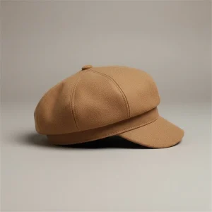Casquette gavroche laine camel taille unique - Vue 2 - casquette gavroche