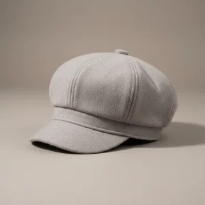 Casquette gavroche laine gris clair taille unique - Vue 1 - casquette gavroche