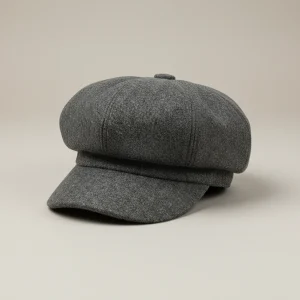 Casquette gavroche laine grise taille unique - Vue 1 - casquette gavroche
