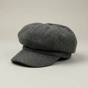 Casquette gavroche laine grise taille unique - Vue 2 - casquette gavroche