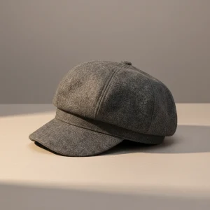 Casquette gavroche laine grise taille unique - Vue 2 - casquette gavroche