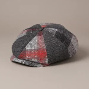 Casquette gavroche laine motif à carreaux vintage - Vue 1 - casquette gavroche
