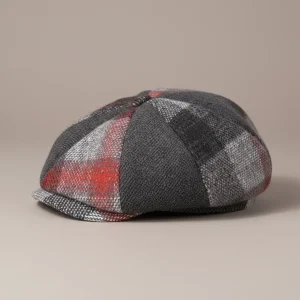Casquette gavroche laine motif à carreaux vintage - Vue 2 - casquette gavroche