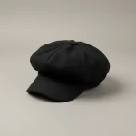 Casquette gavroche laine noire taille ajustable - Vue 1 - casquette gavroche