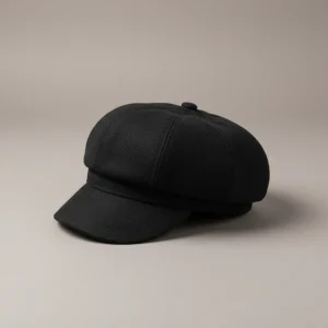 Casquette gavroche laine noire taille unique - Vue 2 - casquette gavroche