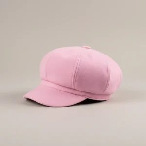 Casquette gavroche laine rose femme élégante - Vue 2 - casquette gavroche