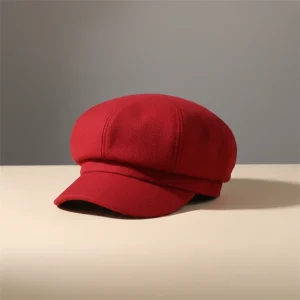 Casquette gavroche laine rouge taille unique - Vue 1 - casquette gavroche