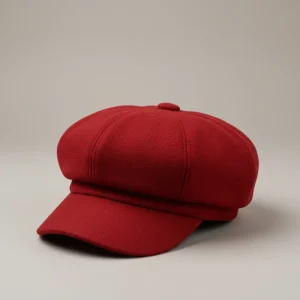 Casquette gavroche laine rouge taille unique - Vue 1 - casquette gavroche