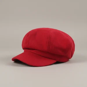 Casquette gavroche laine rouge taille unique - Vue 2 - casquette gavroche