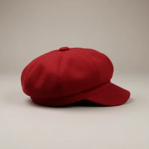 Casquette gavroche laine rouge taille unique - Vue 2 - casquette gavroche