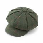 Casquette gavroche laine verte style campagne - Vue 1 - casquette gavroche