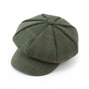 Casquette gavroche laine verte style campagne - Vue 1 - casquette gavroche