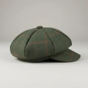 Casquette gavroche laine verte style campagne - Vue 2 - casquette gavroche