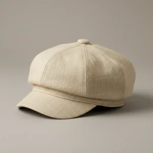 Casquette gavroche lin beige style estival femme - Vue 2 - casquette gavroche