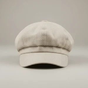 Casquette gavroche lin beige style vintage - Vue 1 - casquette gavroche