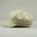 Casquette gavroche lin beige taille ajustable - Vue 1 - casquette gavroche