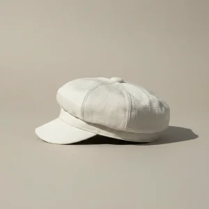 Casquette gavroche lin blanc style décontracté - Vue 2 - casquette gavroche