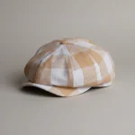 Casquette gavroche lin et coton à carreaux été - Vue 1 - casquette gavroche