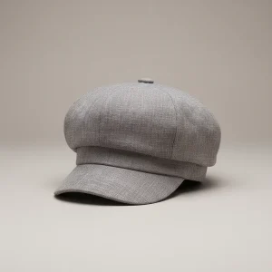 Casquette gavroche lin gris femme ajustable - Vue 1 - casquette gavroche