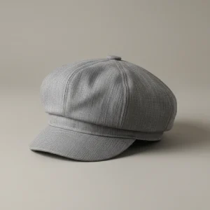 Casquette gavroche lin gris style vintage femme - Vue 1 - casquette gavroche