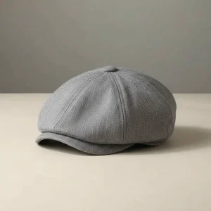 Casquette gavroche lin gris style vintage femme - Vue 2 - casquette gavroche