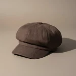 Casquette gavroche lin marron style estival - Vue 1 - casquette gavroche