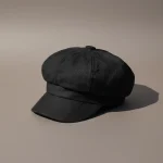 Casquette gavroche lin noir femme été - Vue 1 - casquette gavroche